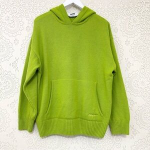 MSGM Wool/Cashmere Lime Green Sweater Hoodie